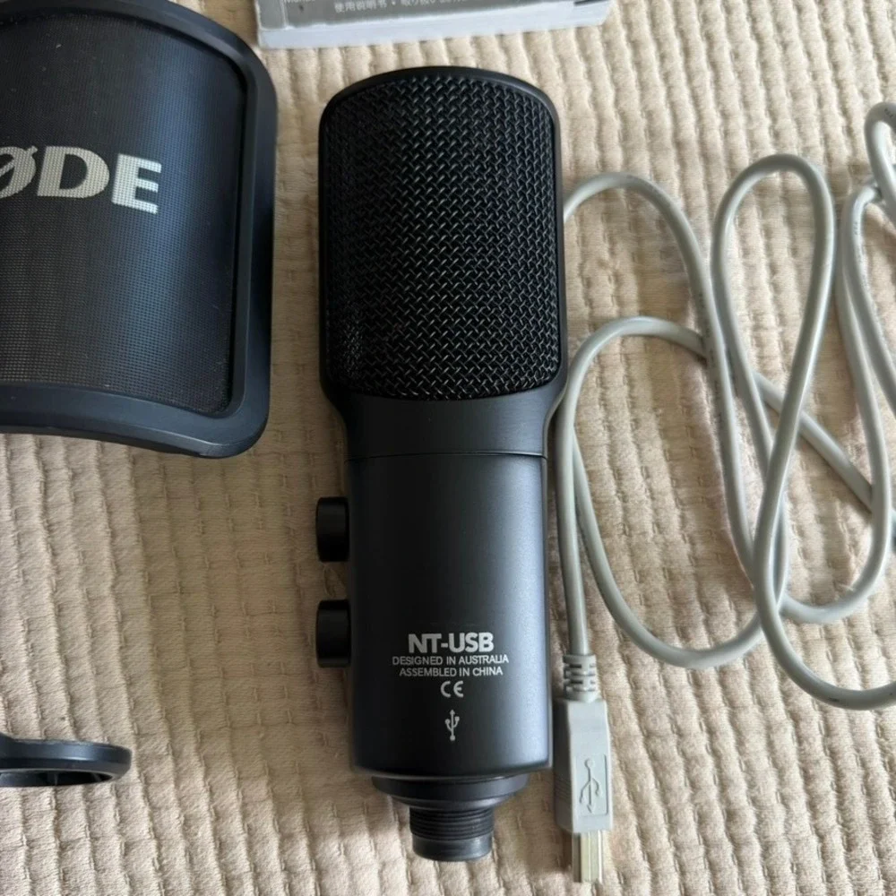 Rode NT-USB Condenser Microphone USB Podcast Studio Mic Pop Filter Stand Tested